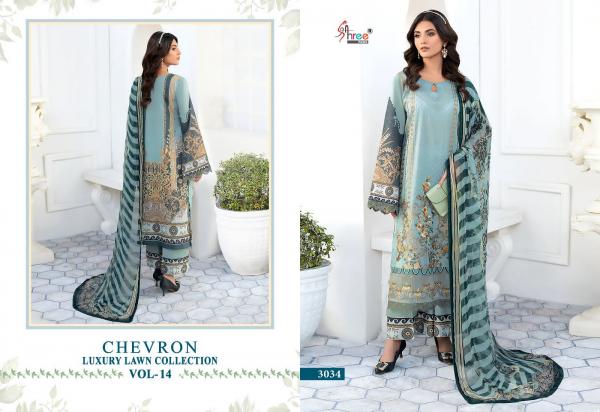 Shree Chevron Luxury Lawn Collection Vol 14 Cotton Dupatta Pakistani Salwar  Suit